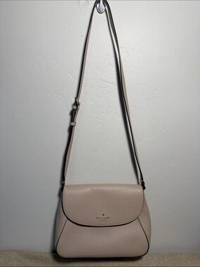 kate spade Pebbled Leather Crossbody Bag in Taupe
